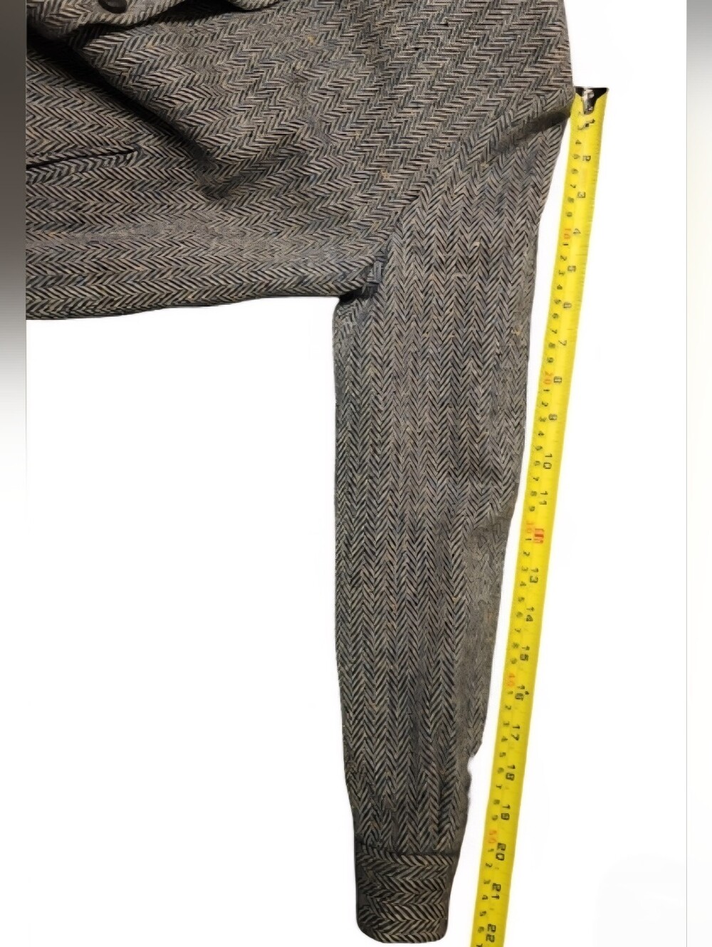 Dormeuil Vintage 60s Steel Blue Herringbone Wool Skirt Suit - 2pc Tweed Mod Set - Picture 14 of 15